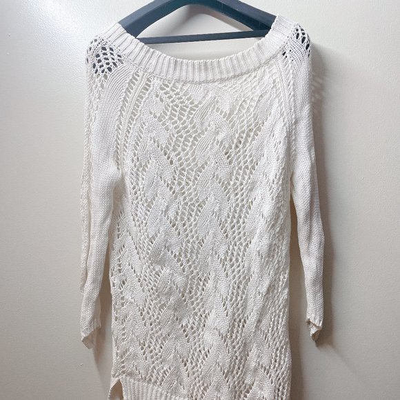 V Neck Knit Sweater | S | Cream | NS1131 | Sample Sale - Picture 3 of 4
